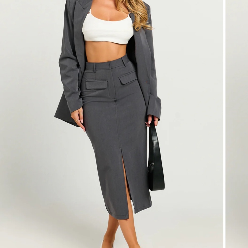 Showpo Charcoal Pencil Skirt